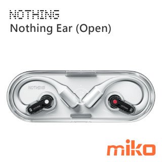 Nothing Ear (Open)  得益於耳掛內的鈦絲，Nothing Ear (Open) 兼具靈活性和柔韌性。其單側重量僅為8.1g，且具備IP54 防塵防水機能。它內建了14.2mm 動圈單元